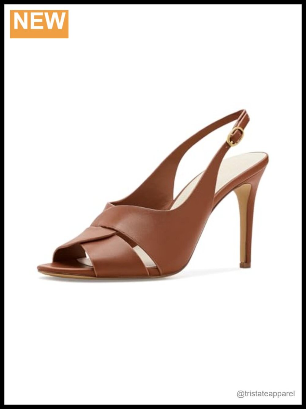 Franco Sarto Hatsy Slingback Sandal Peep Toe Faux Leather Stiletto Heel